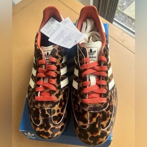 Adidas Animal Print Sneakers with Red Highlights